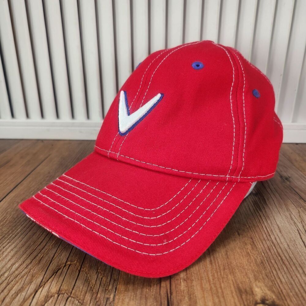 Callaway Pukka Strapback Hat Cap Red White Golf Logo Sports Casual Outdoor Brand